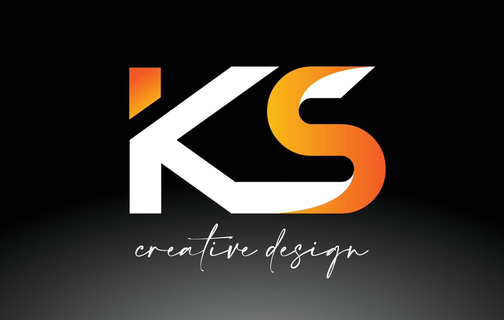 KS Letter Logo with White Golden Colors and Minimalist Design Icon ...