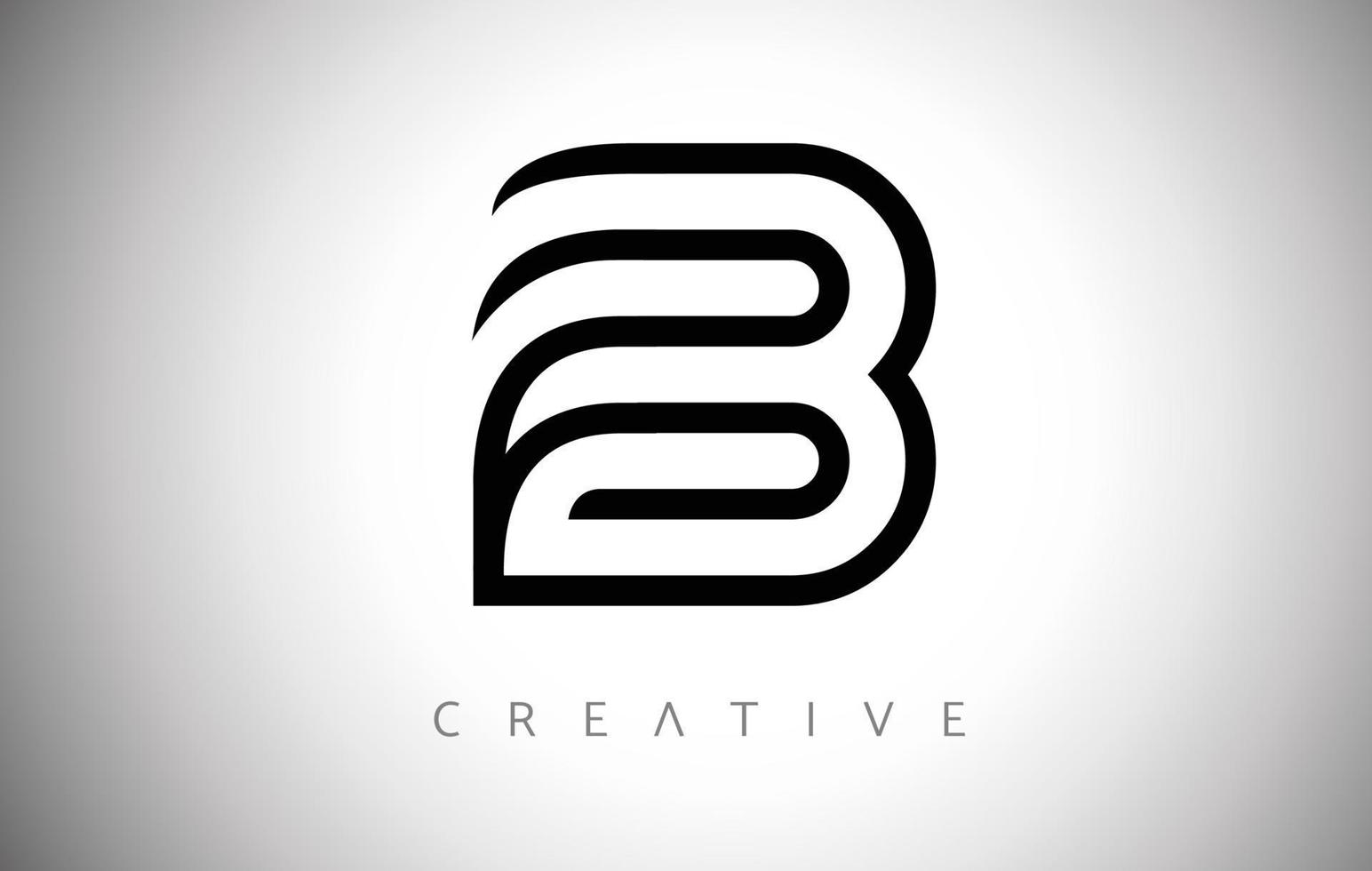 Lines B Letter Logo Monogram Icon with Creative Modern Trendy Look Vector