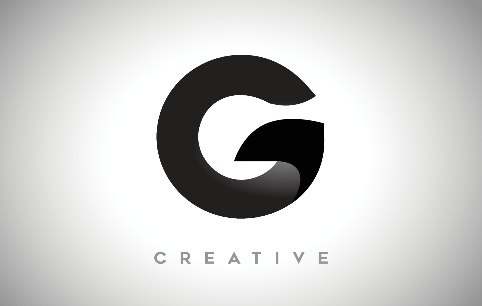Black Letter G Logo Design with Minimalist Creative Look and soft