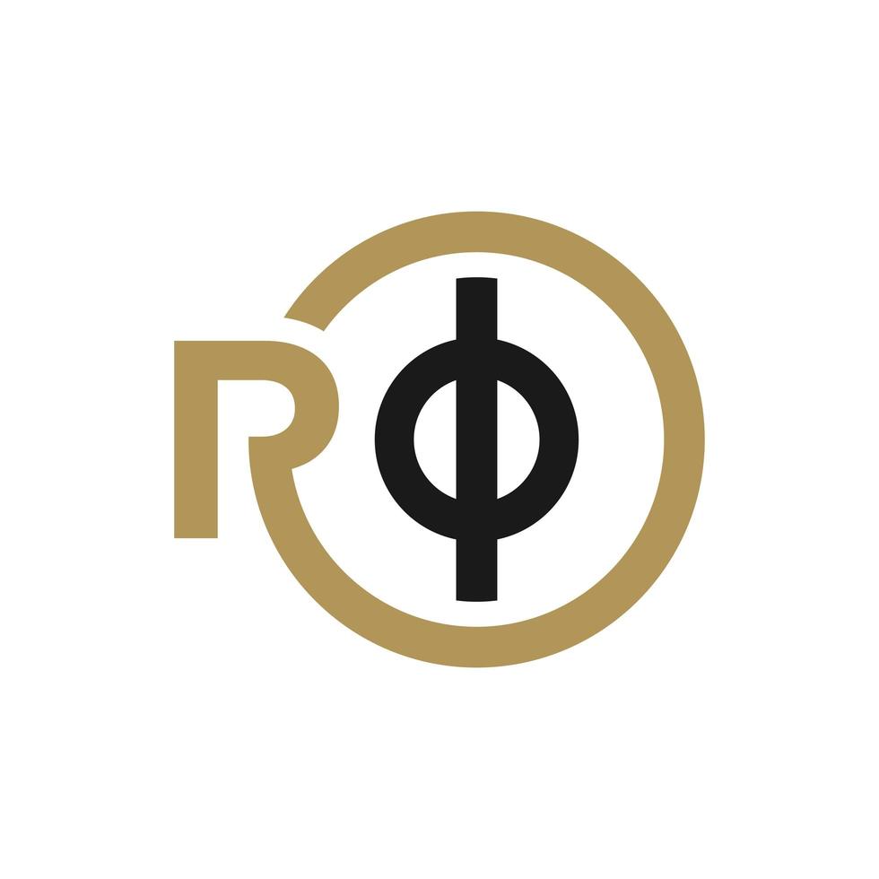 logotipo de ilustración de negocio bancario con letra ro vector