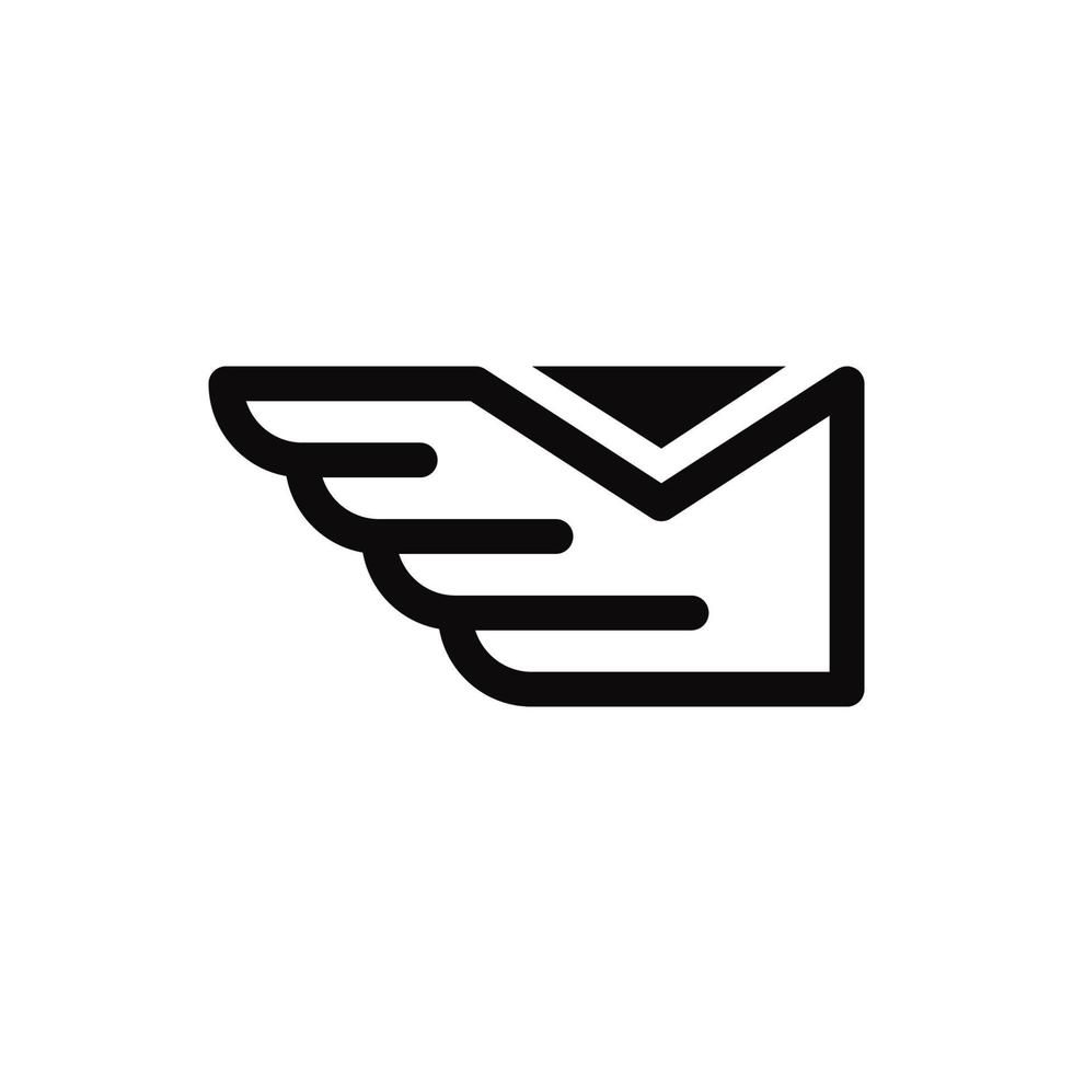 plantilla de logotipo de entrega. vector de diseño de logotipo de ala y sobre. logotipo de servicio de entrega.