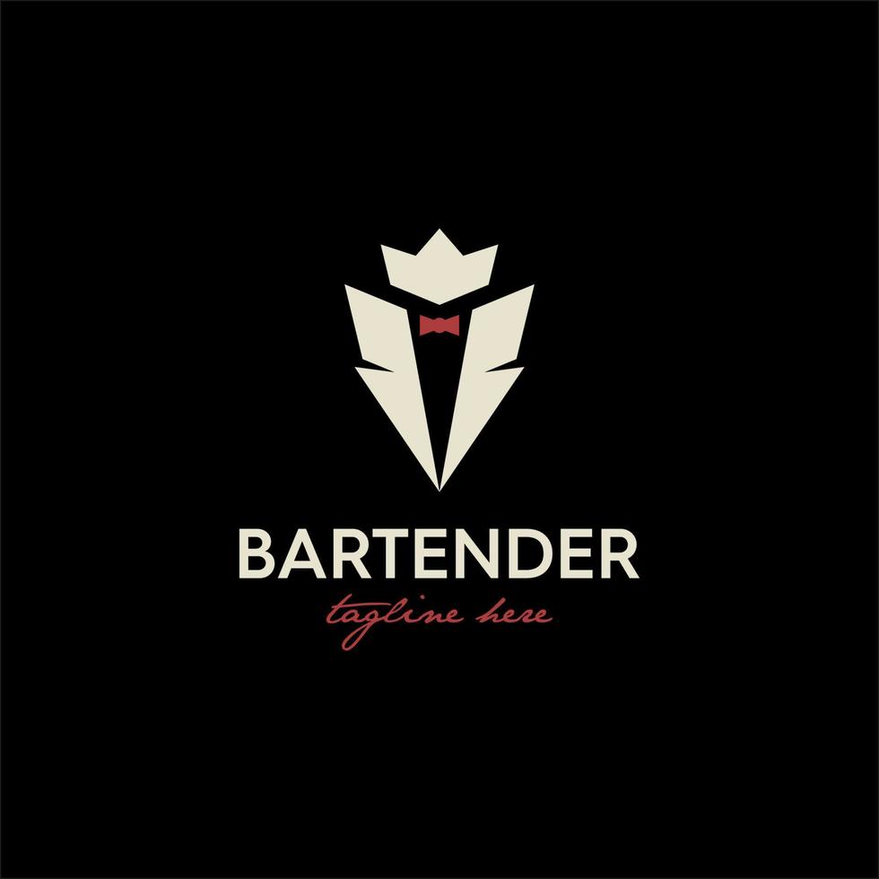 illustration logo vector graphics of tuxedo and fancy crown, good for nightclub logos