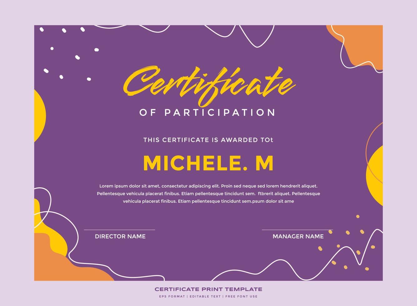 Abstract nature certificate print template premium vector