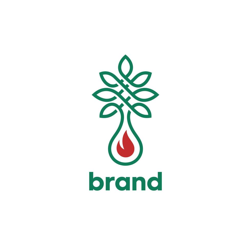 tree and flame logo premium vector