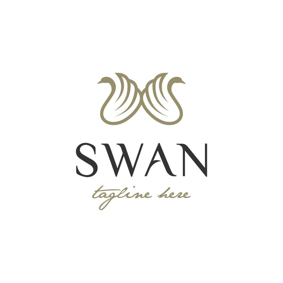 illustration logo vector graphics of twin swans, good for beauty logos, or animal logos