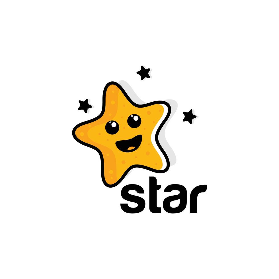 ilustración logo gráfico vectorial de graciosas estrellas sonrientes vector