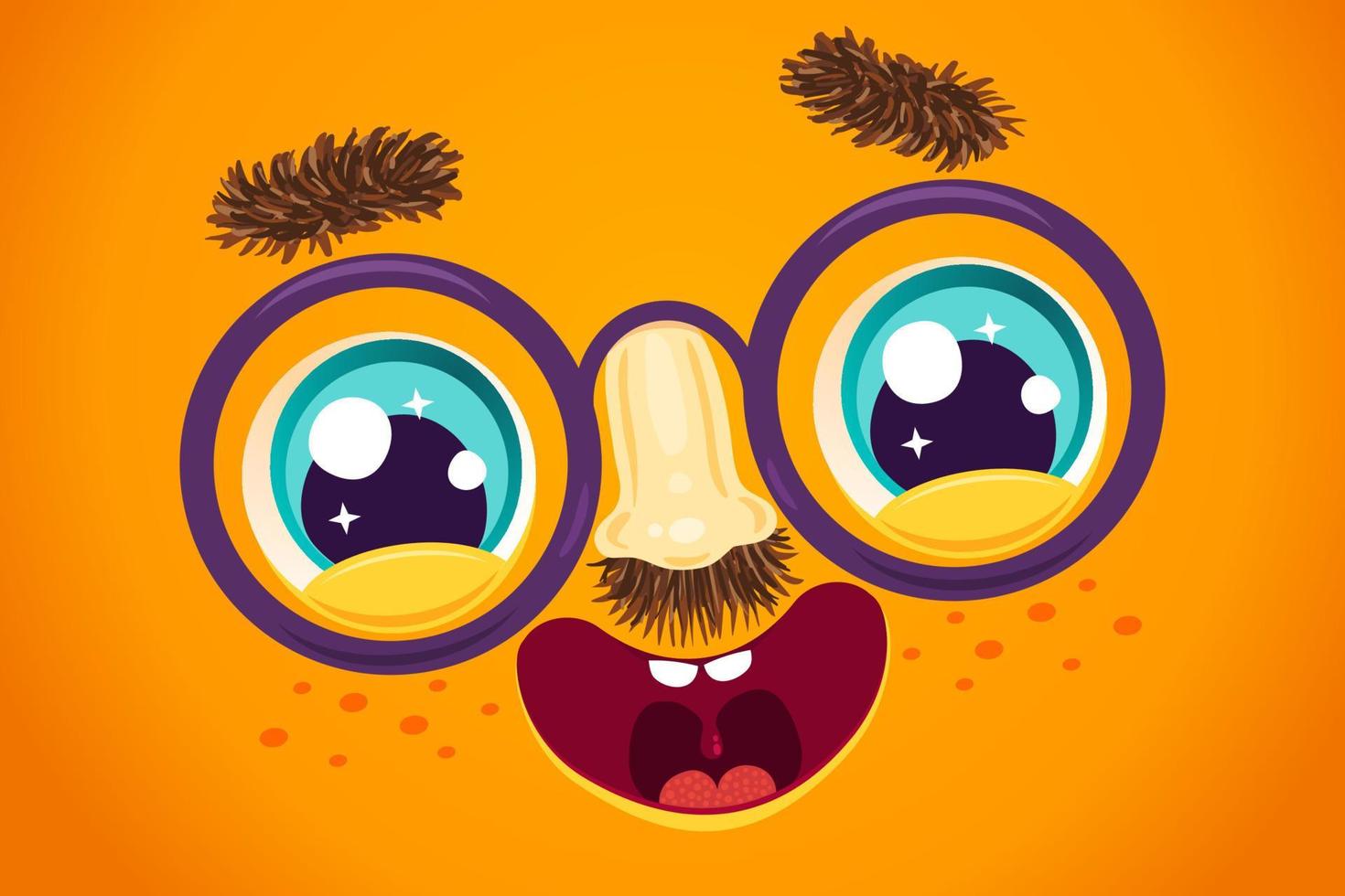 Vector illustration of cute face for april fools day.