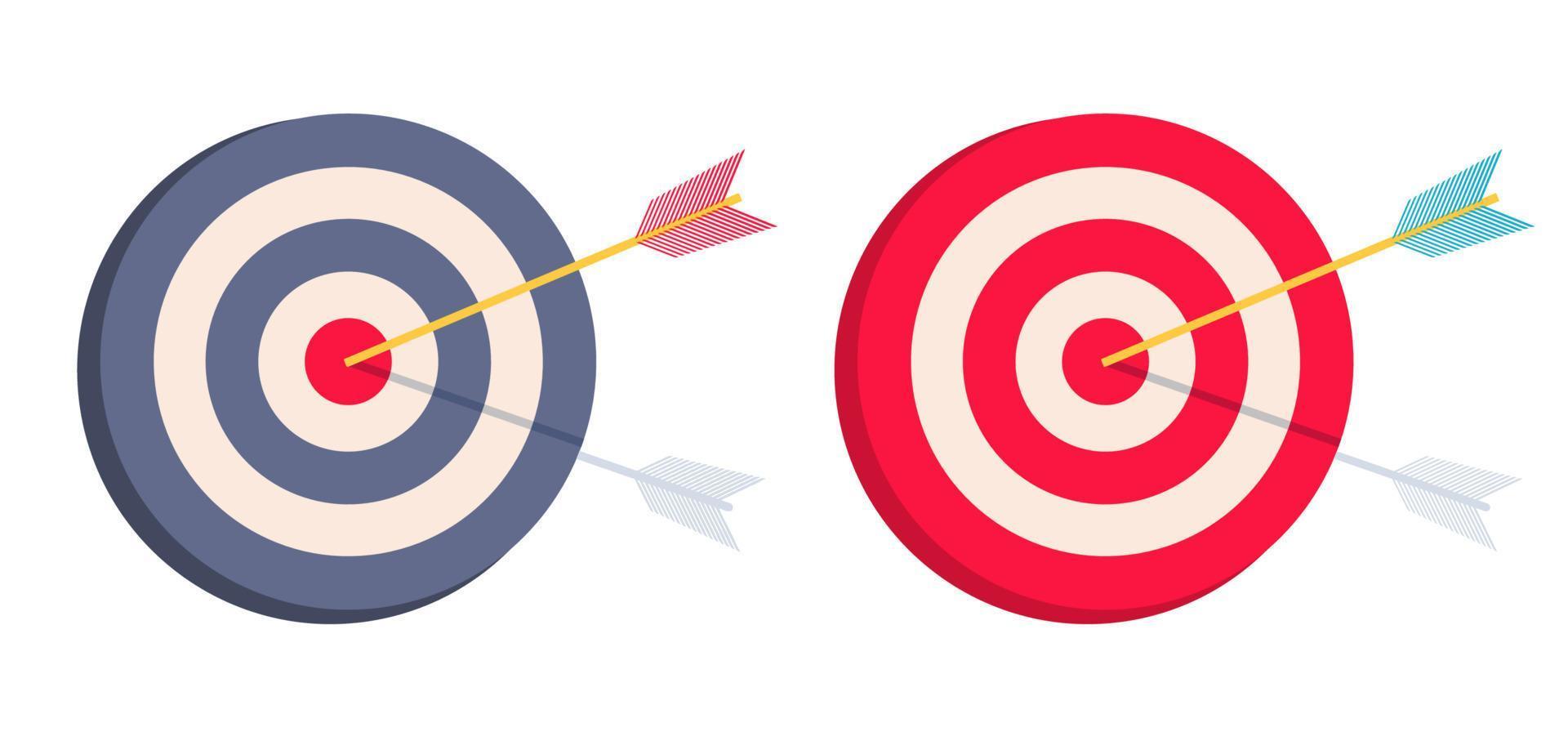Vector set icons of target with arrow.