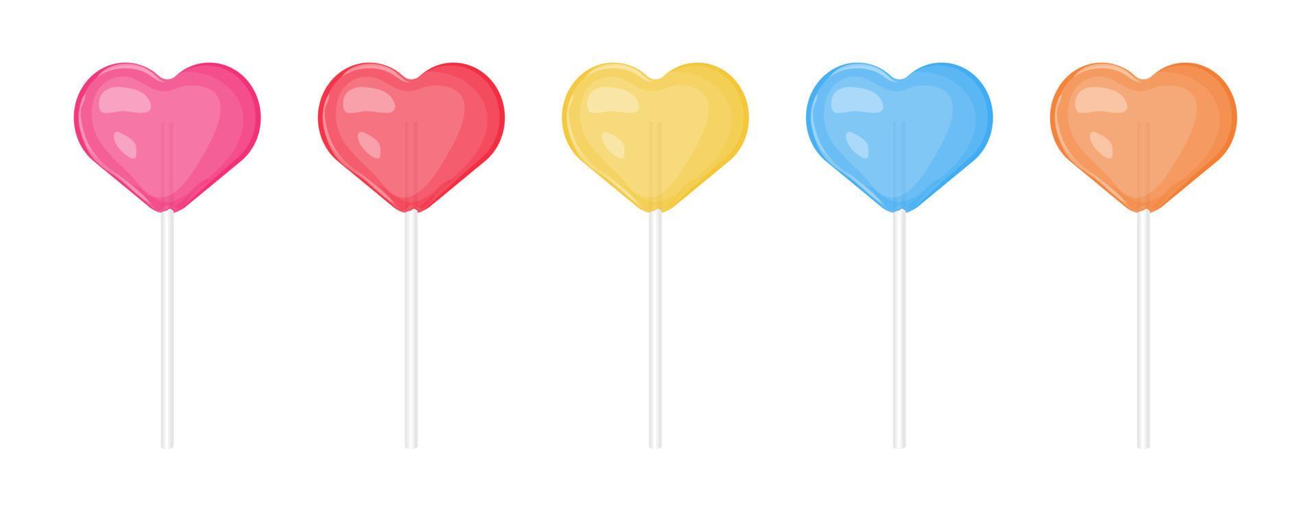 Heart lollipops multicolored set 5597429 Vector Art at Vecteezy