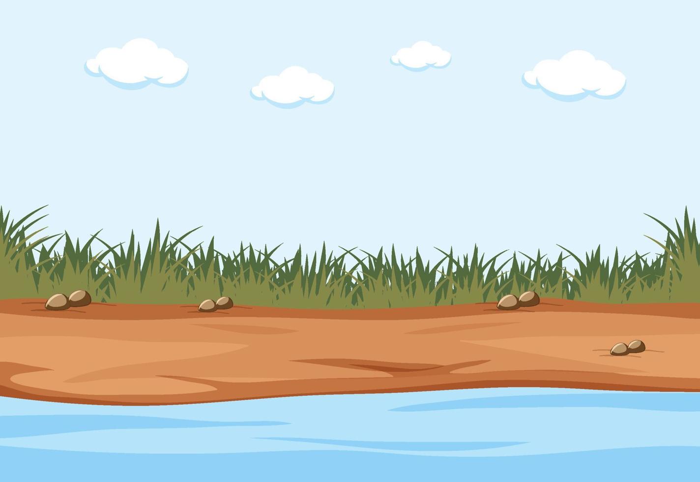 Empty nature ground scene vector