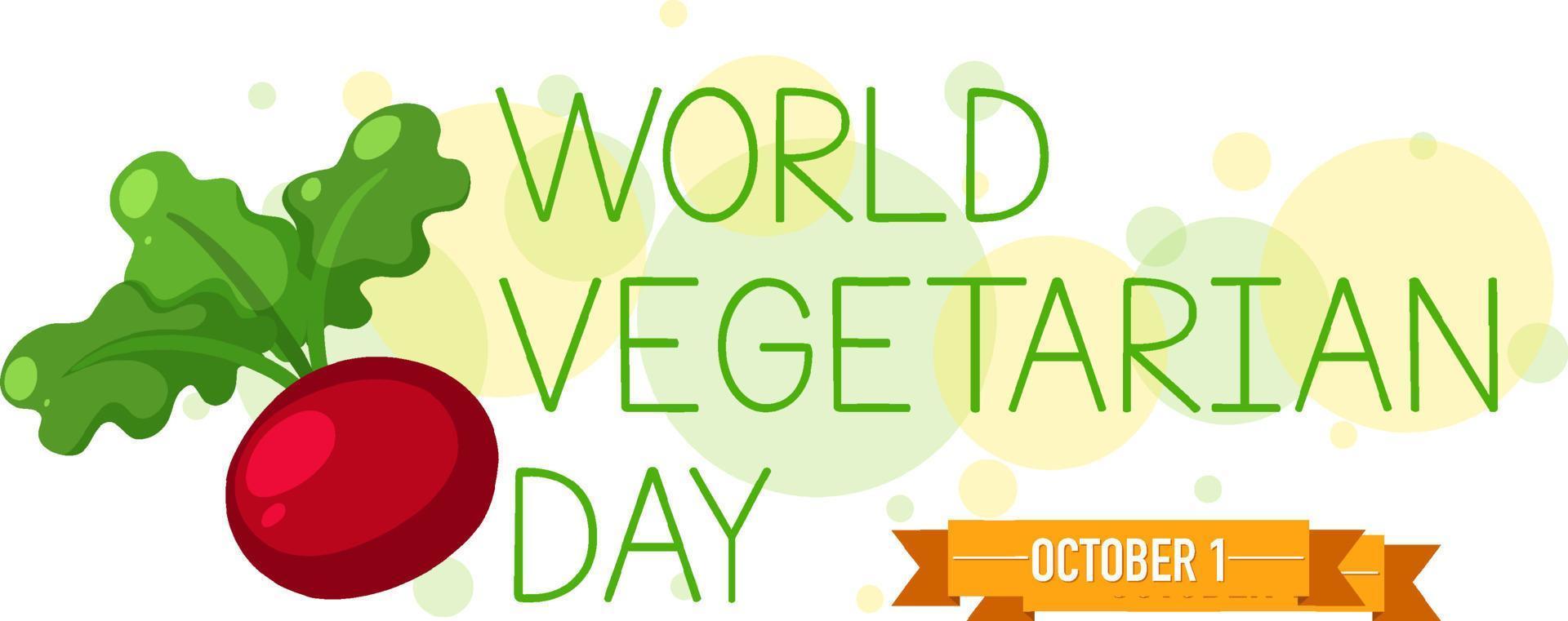 logotipo del día mundial vegetariano con un rábano vector
