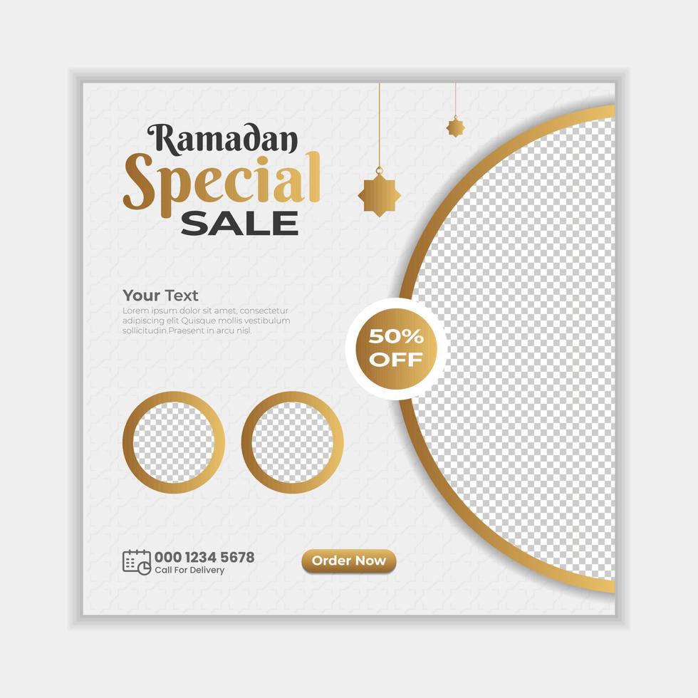 Ramadan Sale Banner social media post Template with Background vector