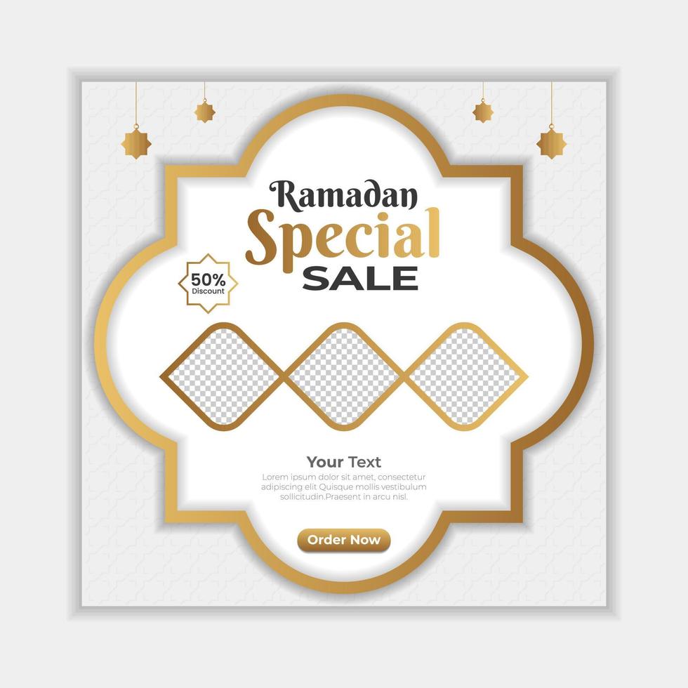 Ramadan Sale Banner social media post Template with Background vector
