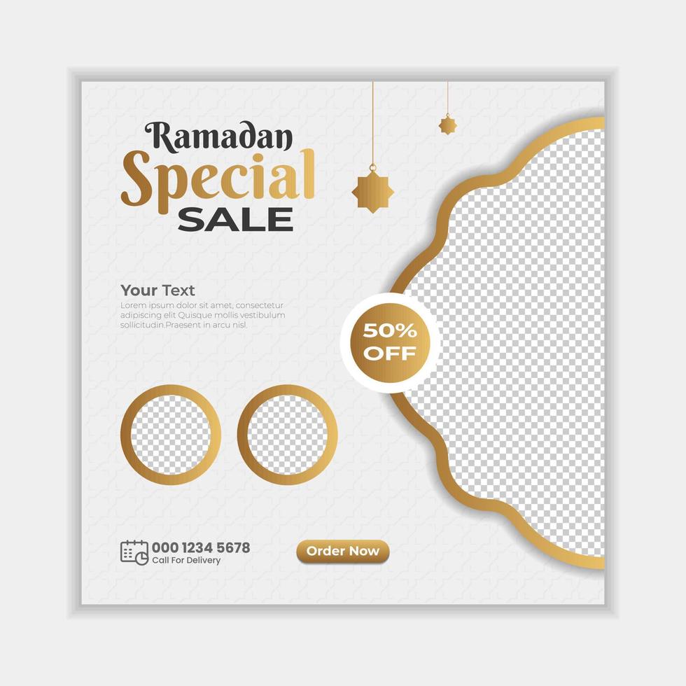 Ramadan Sale Banner social media post Template with Background vector
