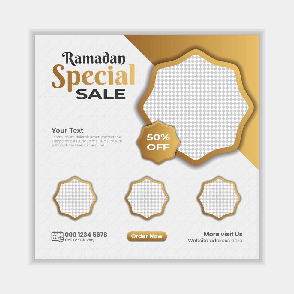 Ramadan Sale Banner social media post Template with Background vector