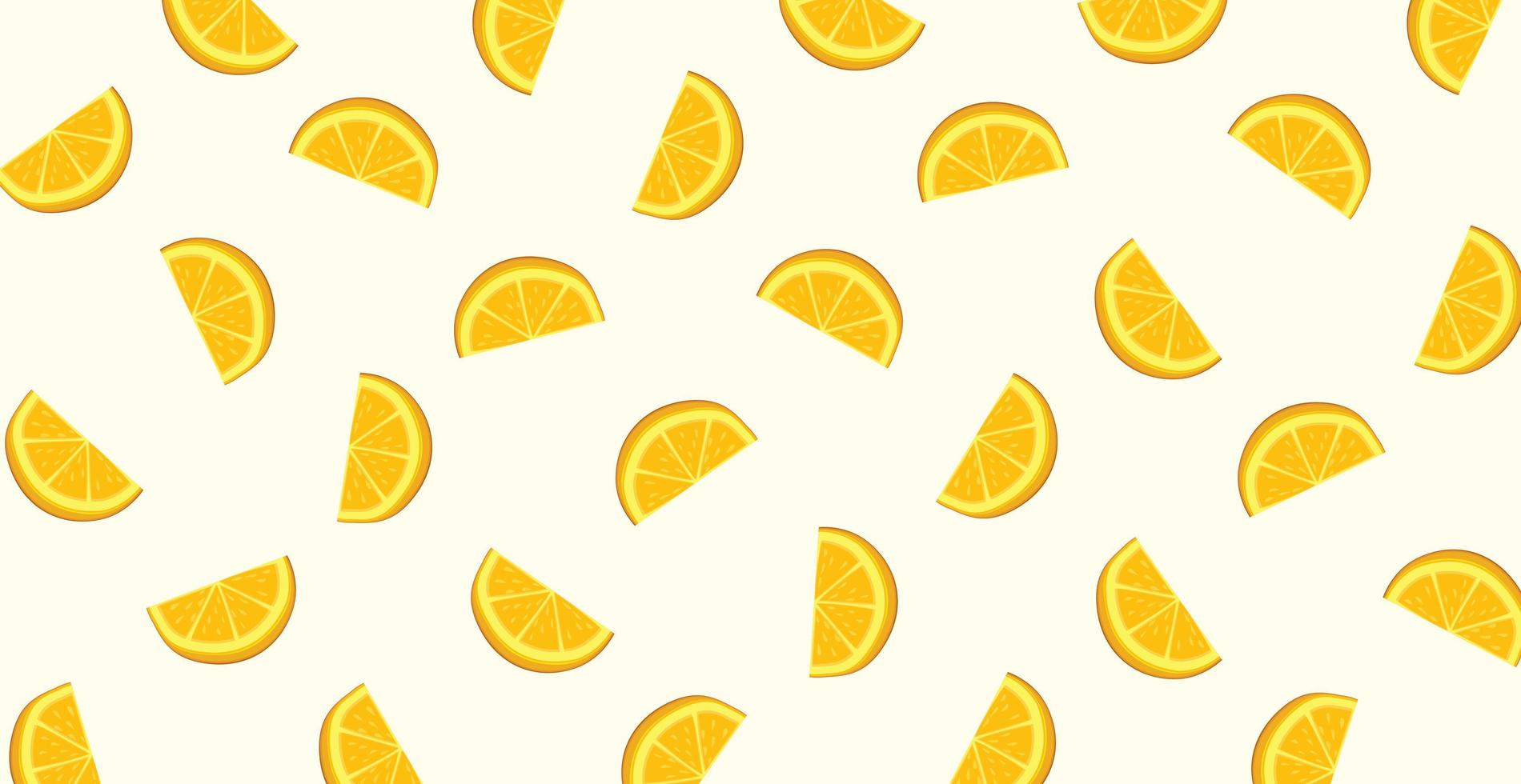 Panoramic pattern white background to orange slices - Vector