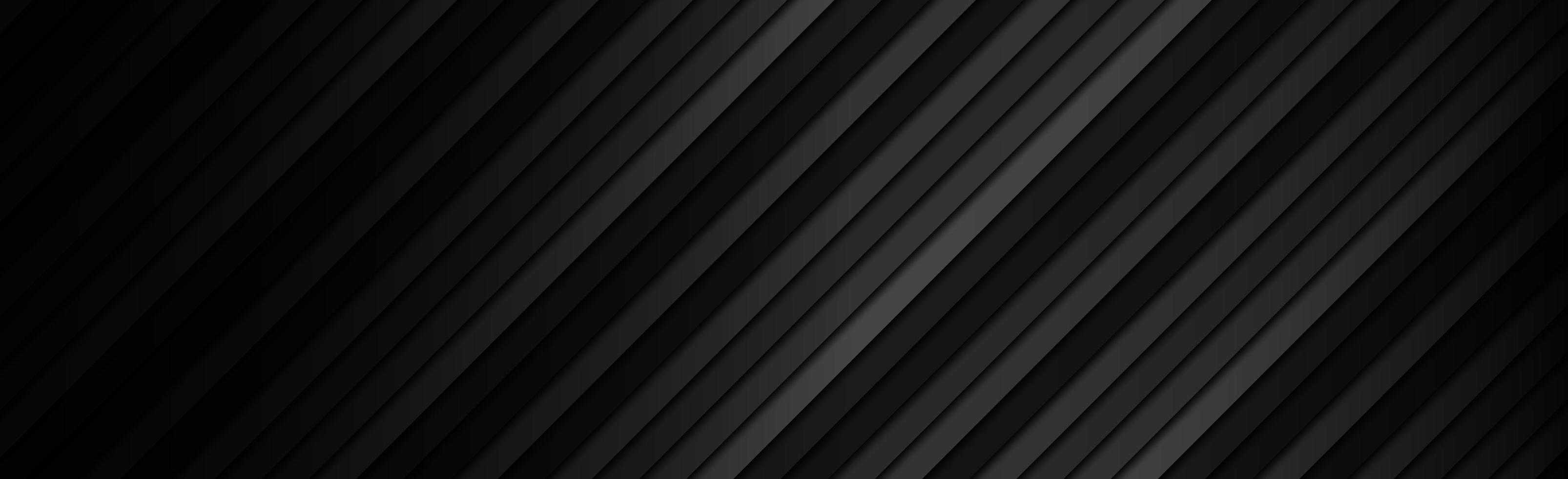 Panoramic black and gray diagonal lines, web background - Vector