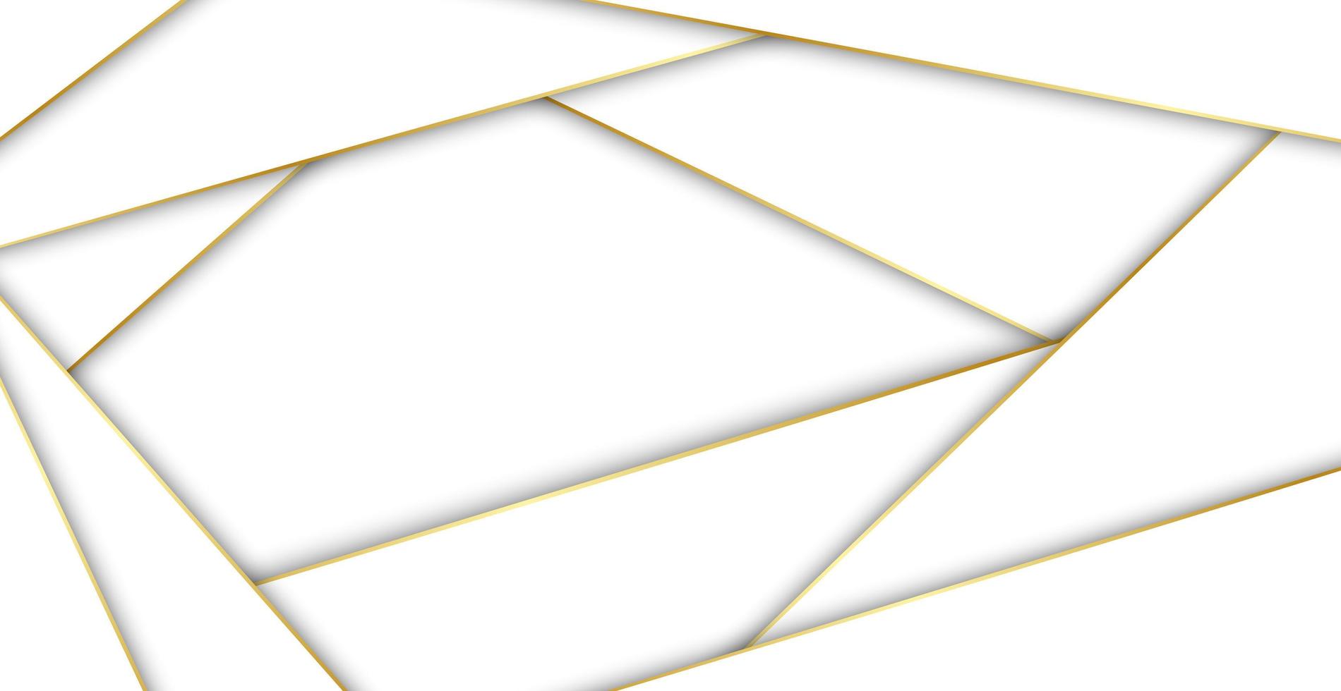 Abstract white background with golden lines - Vector