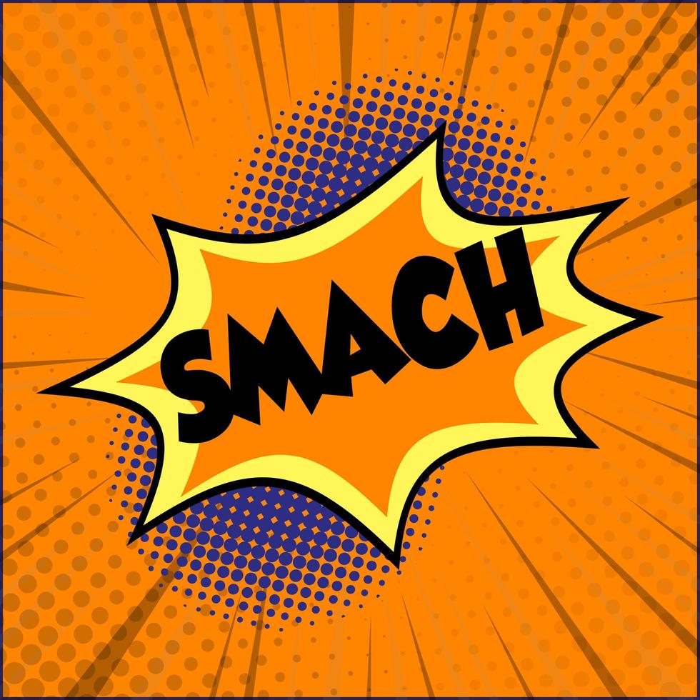 Comic lettering SMACH on white background - Vector