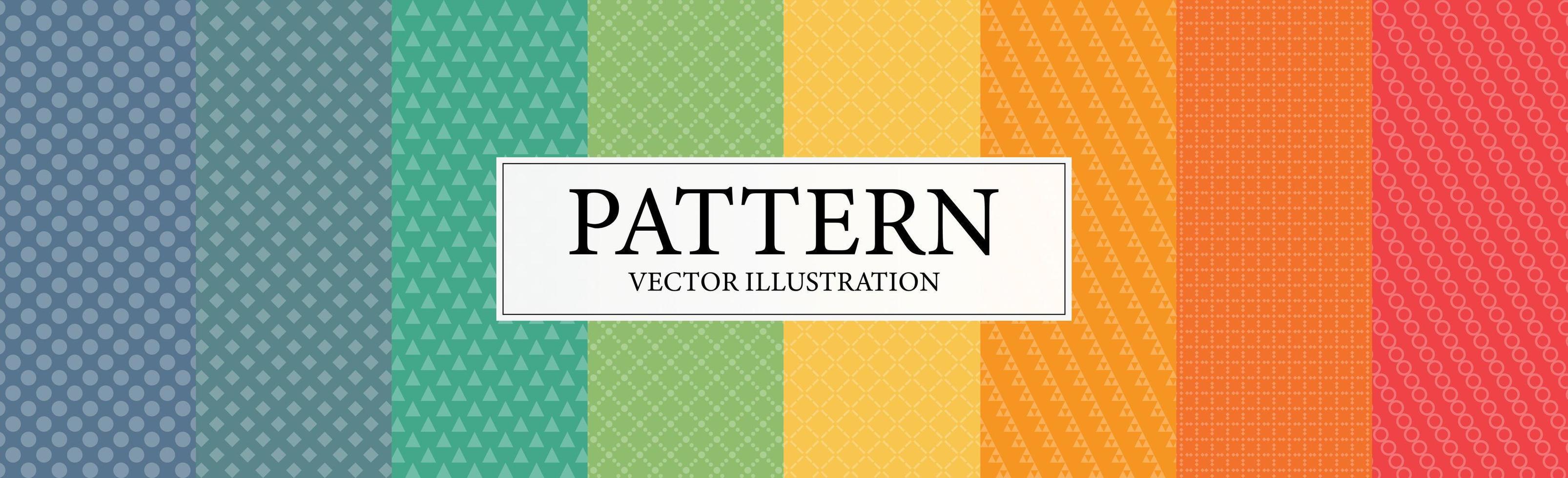 Assembly of seamless patterns, abstract shapes - Vector