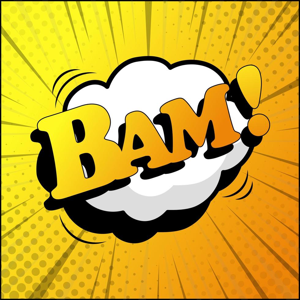 Comic lettering BAM on white background - Vector