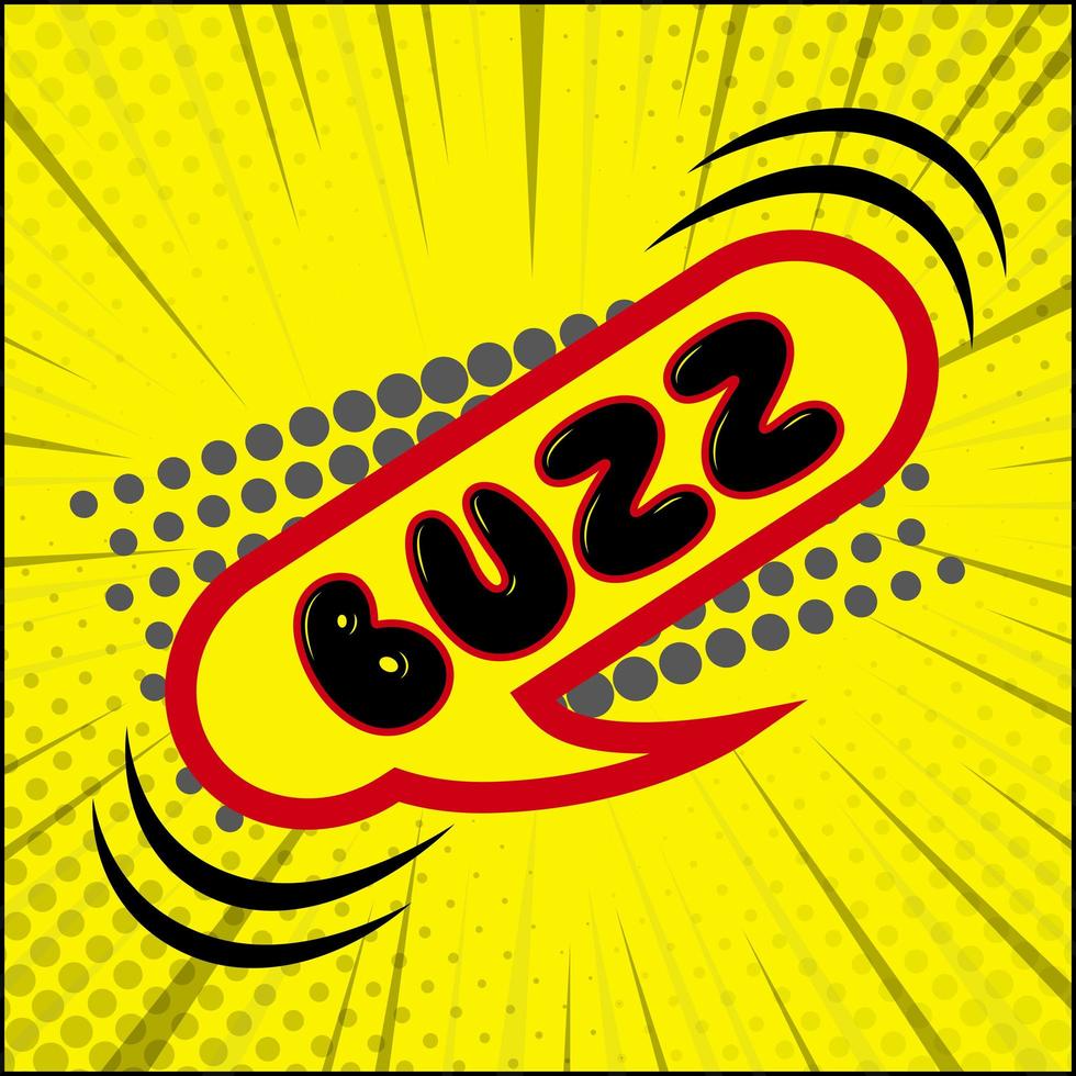 Comic lettering BUZZ on white background - Vector