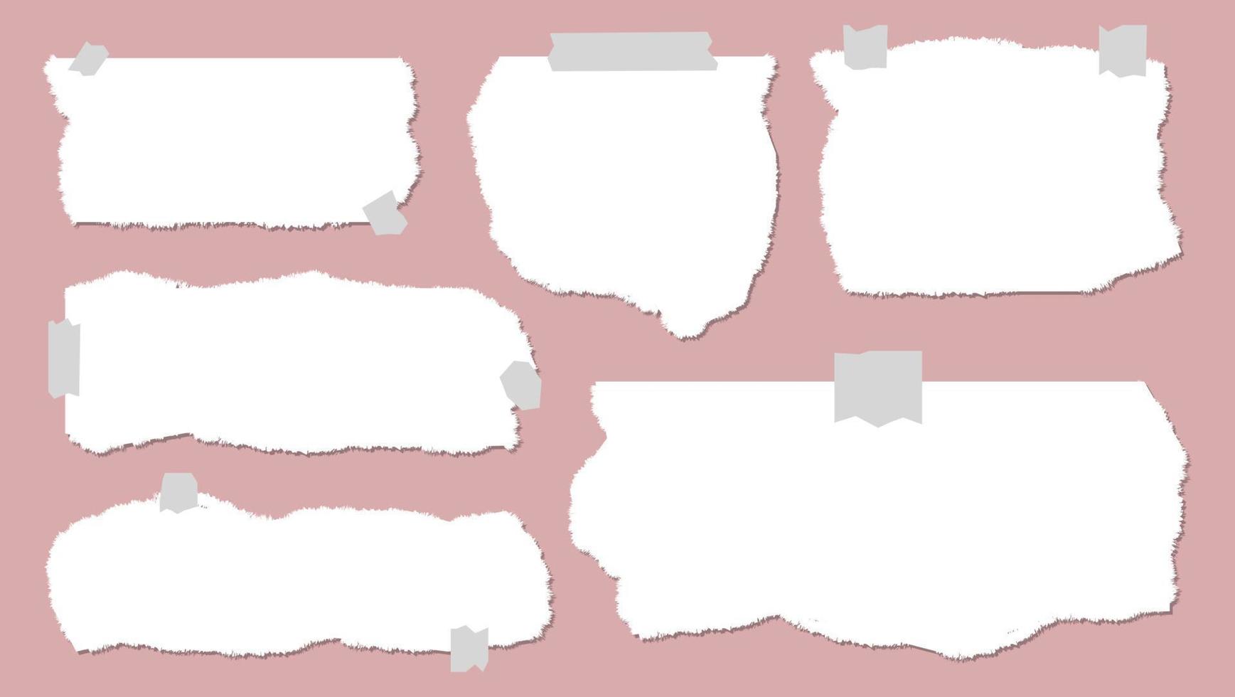Minimal Set Of Abstract Sticky Paper Torn Design vector