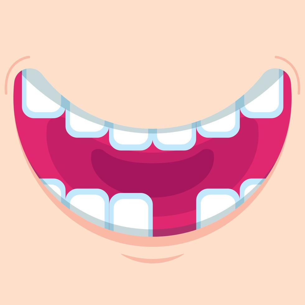 flat toothless smile vector illustration