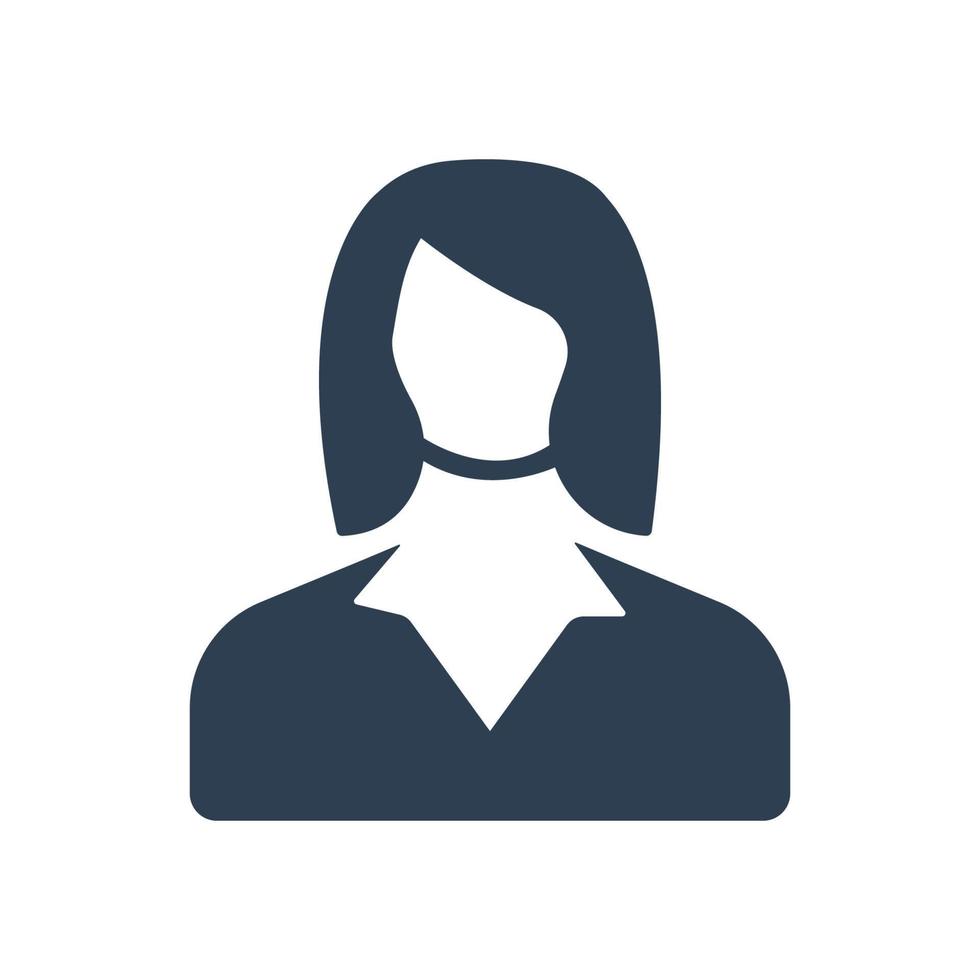 Business woman, user, profile icon vector