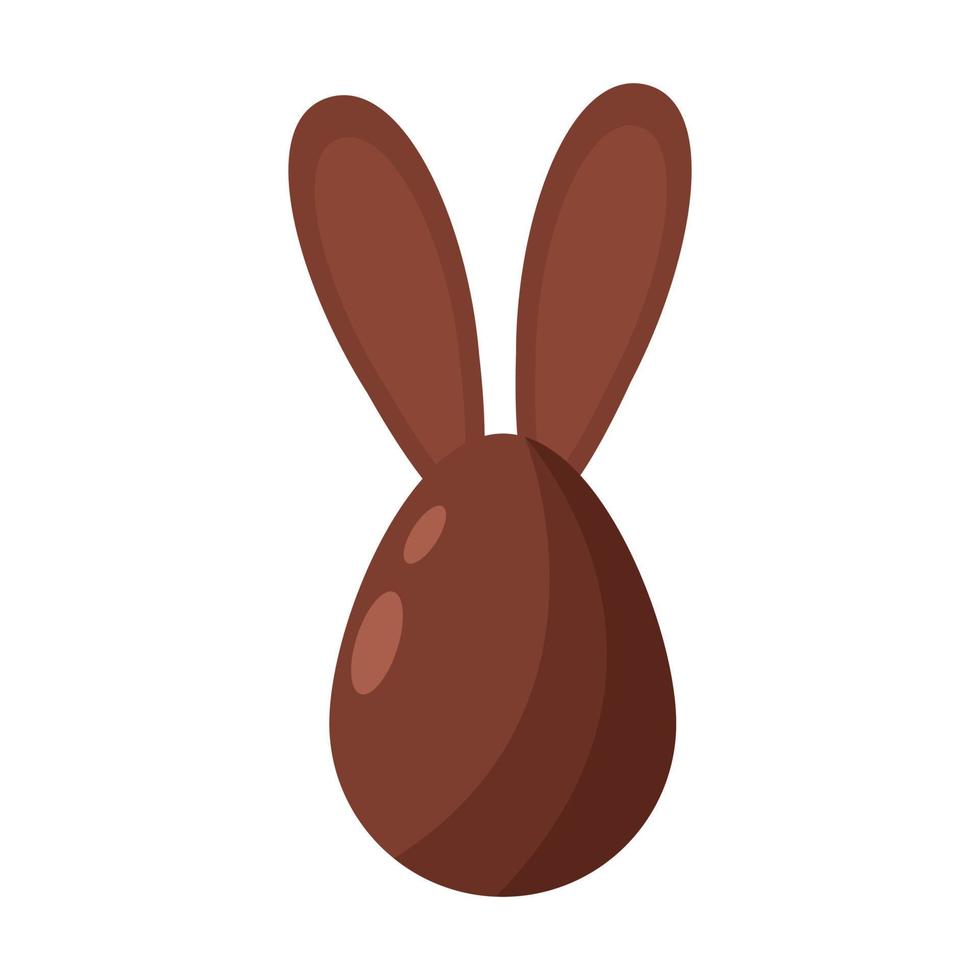 Chocolate bunny Easter egg. Sweet holiday symbol. vector