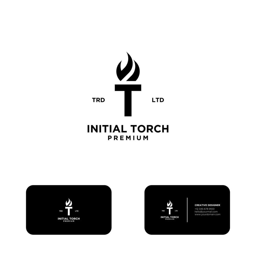 initial t Torch Logo vector symbol illustration design