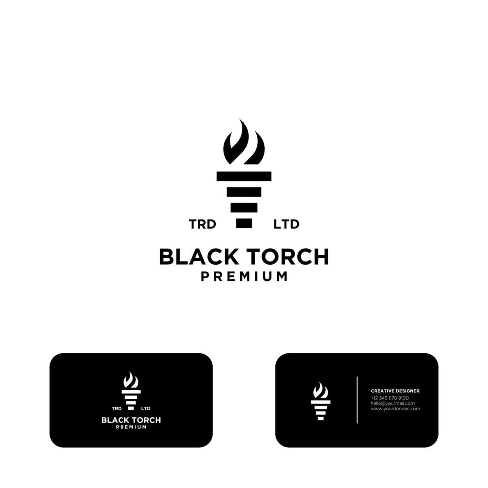 diseño de ilustración de símbolo de vector de logotipo de antorcha simple