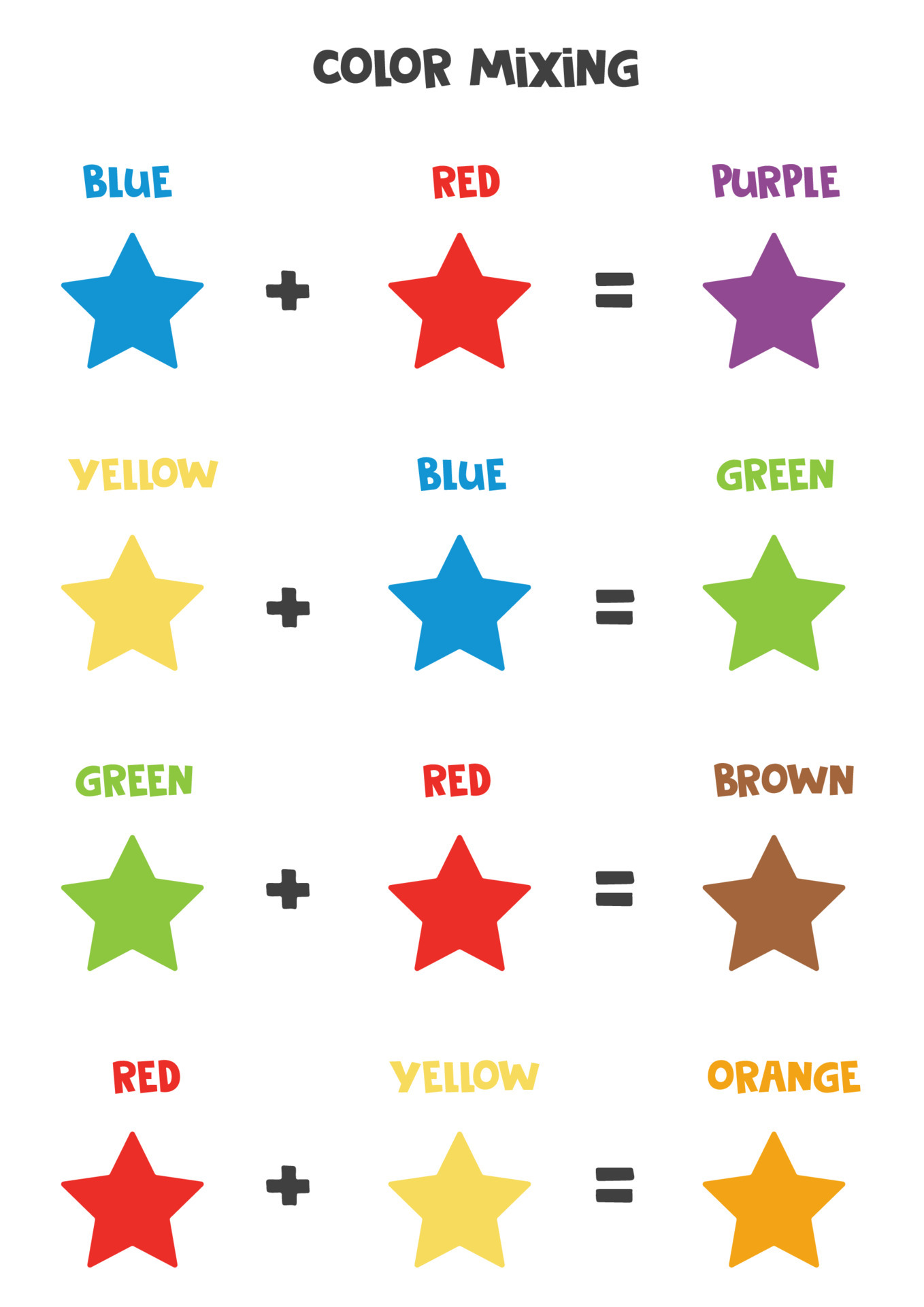 Color mixing scheme for kids. Primary and secondary colors. 5598054 ...