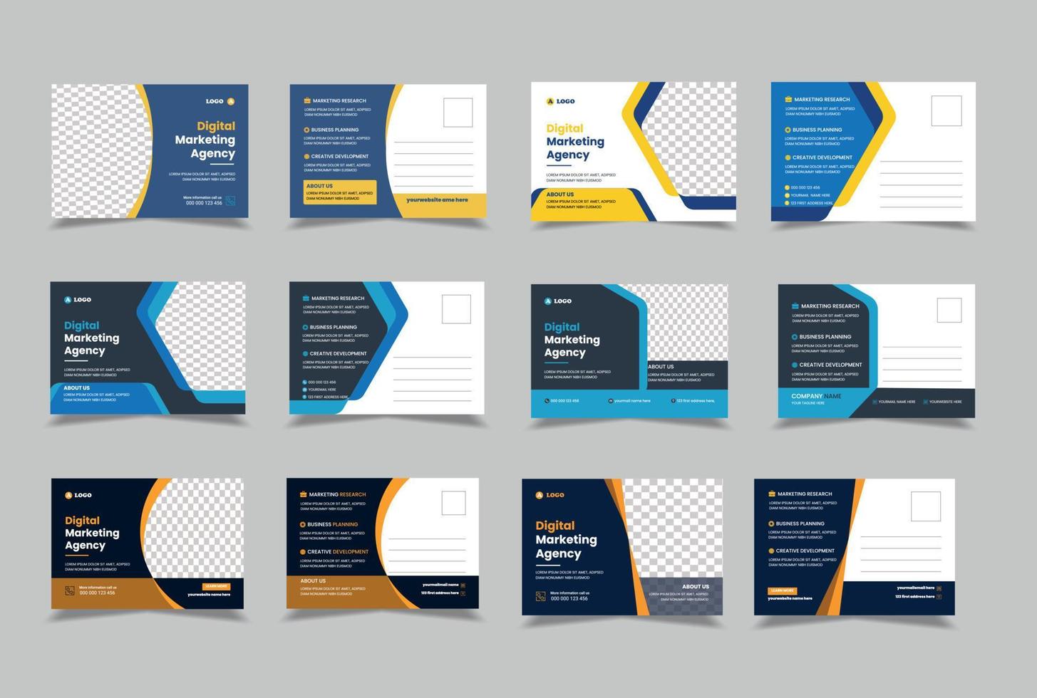 Corporate Professional Business Postcard Design Event Card vector