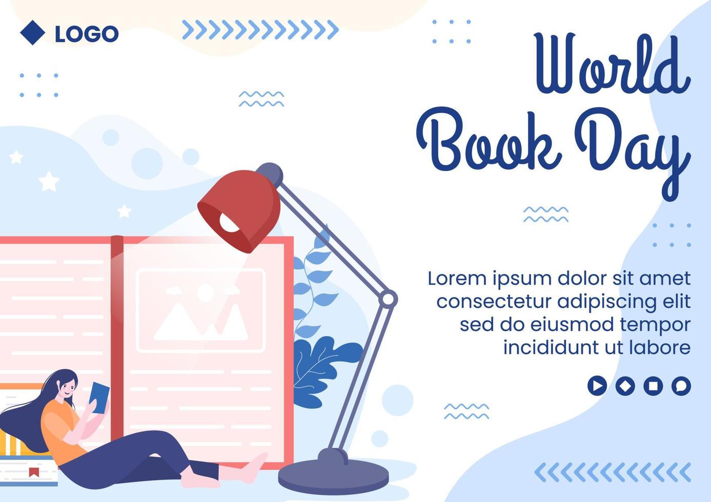 World Book Day Brochure Template Flat Design Education Illustration Editable of Square Background Suitable for Social Media or Web Internet Ads vector