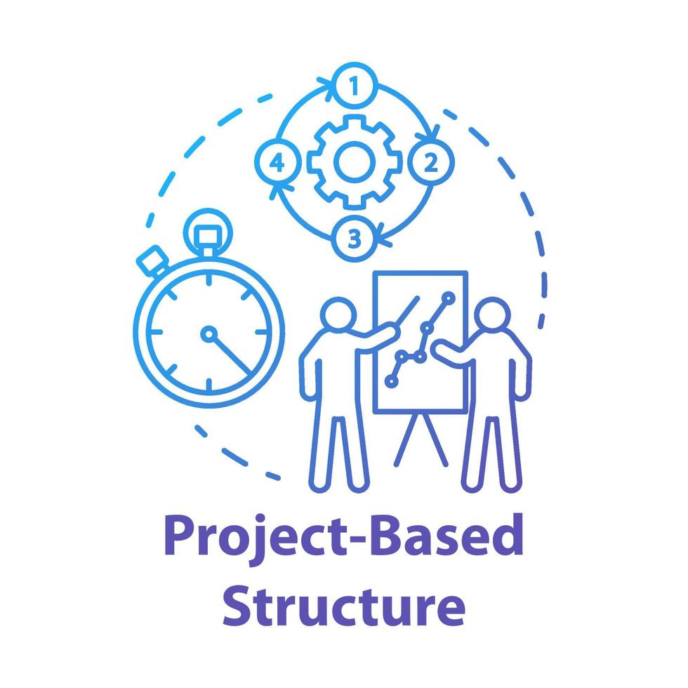 Project base structure concept icon. Corporate training, business presentation. Workflow process idea thin line illustration. Project management. Vector isolated outline drawing