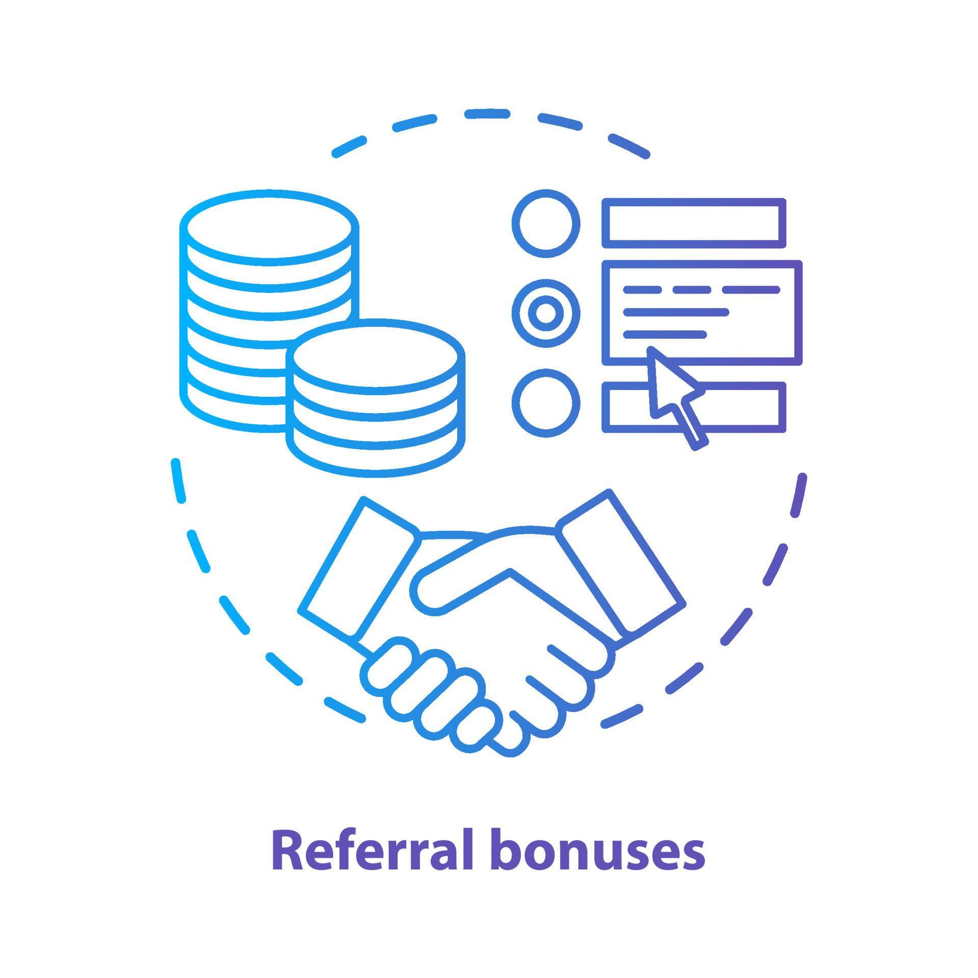 Casino referral bonuses concept icon. Reward program idea thin line