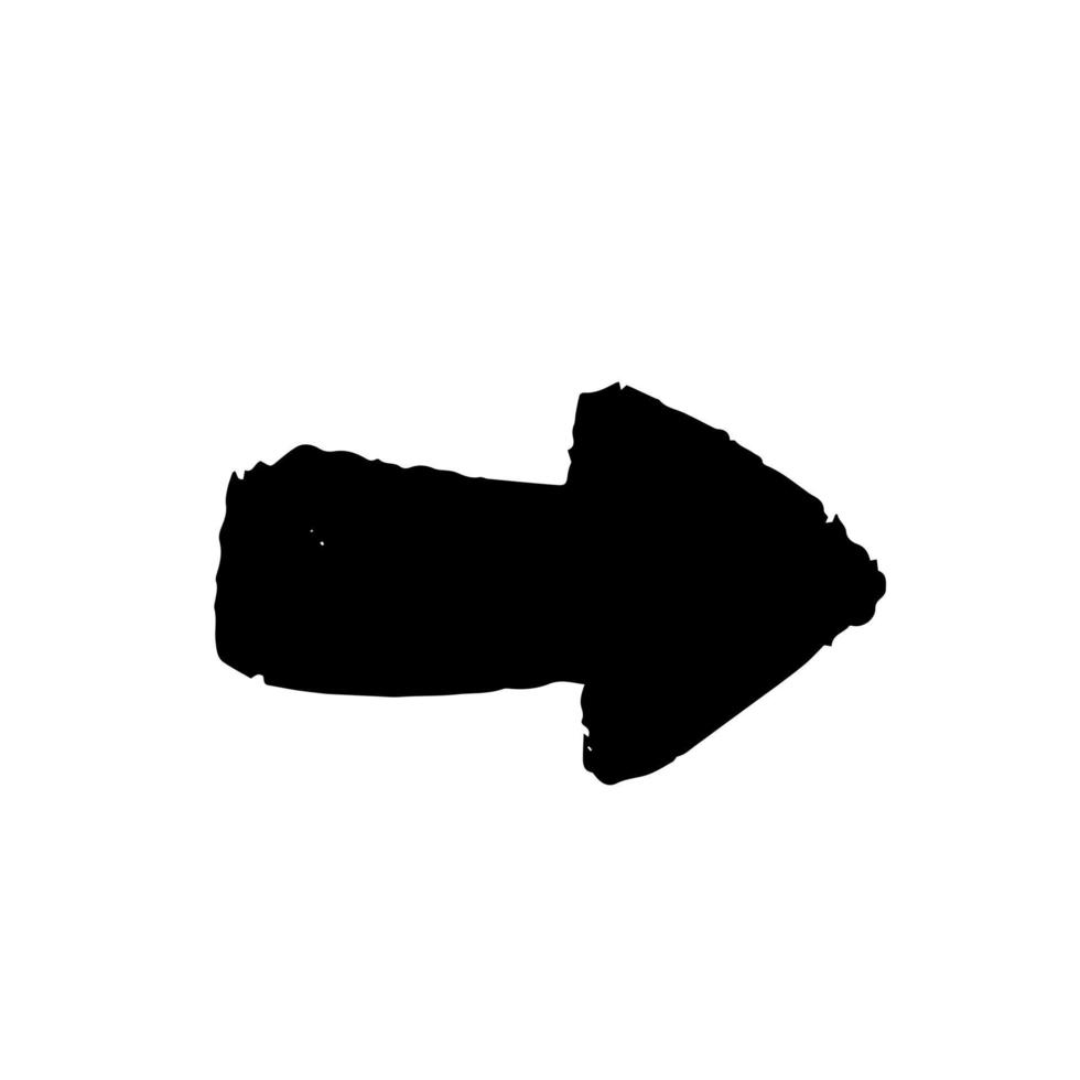 Black Arrow ink in hand drawn style. Arrow symbol isolated on white background. vector