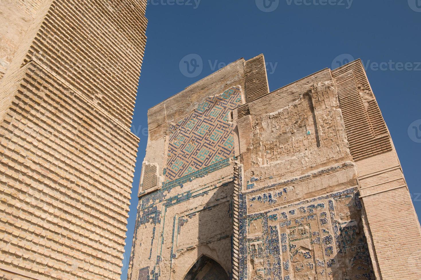 Architecture of Central Asia. Great portal Ak-Saray - White Palace of Amir Timur, Uzbekistan, Shahrisabz. Ancient architecture of Central Asia photo