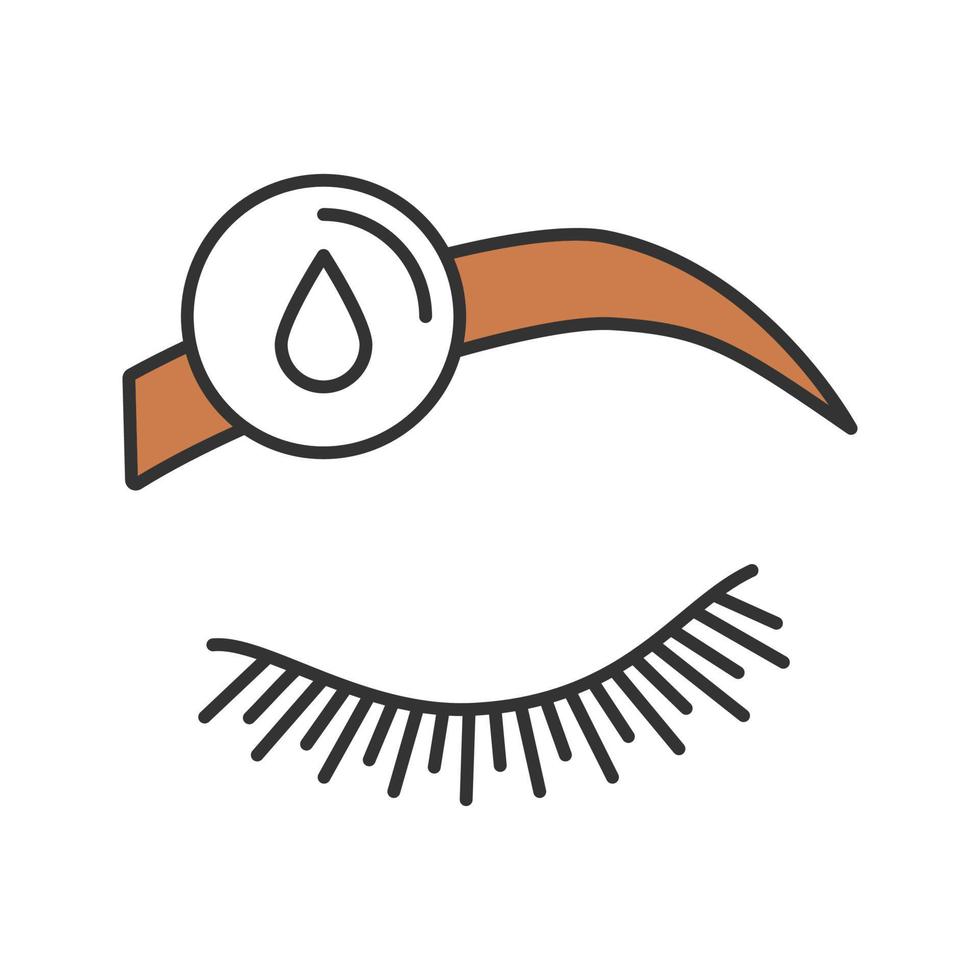 Makeup removal color icon. Eyebrow tint removing. Brows microblading or tattooing preparation. Eyebrow disinfection. Isolated vector illustration