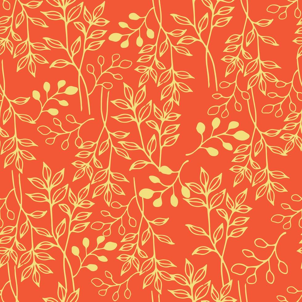 Yellow and orange spring pattern vector