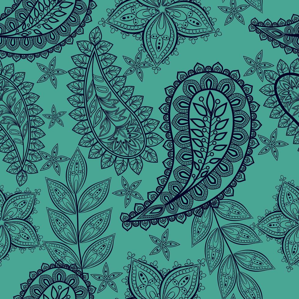 Seamless pattern with cashmere ornament vector