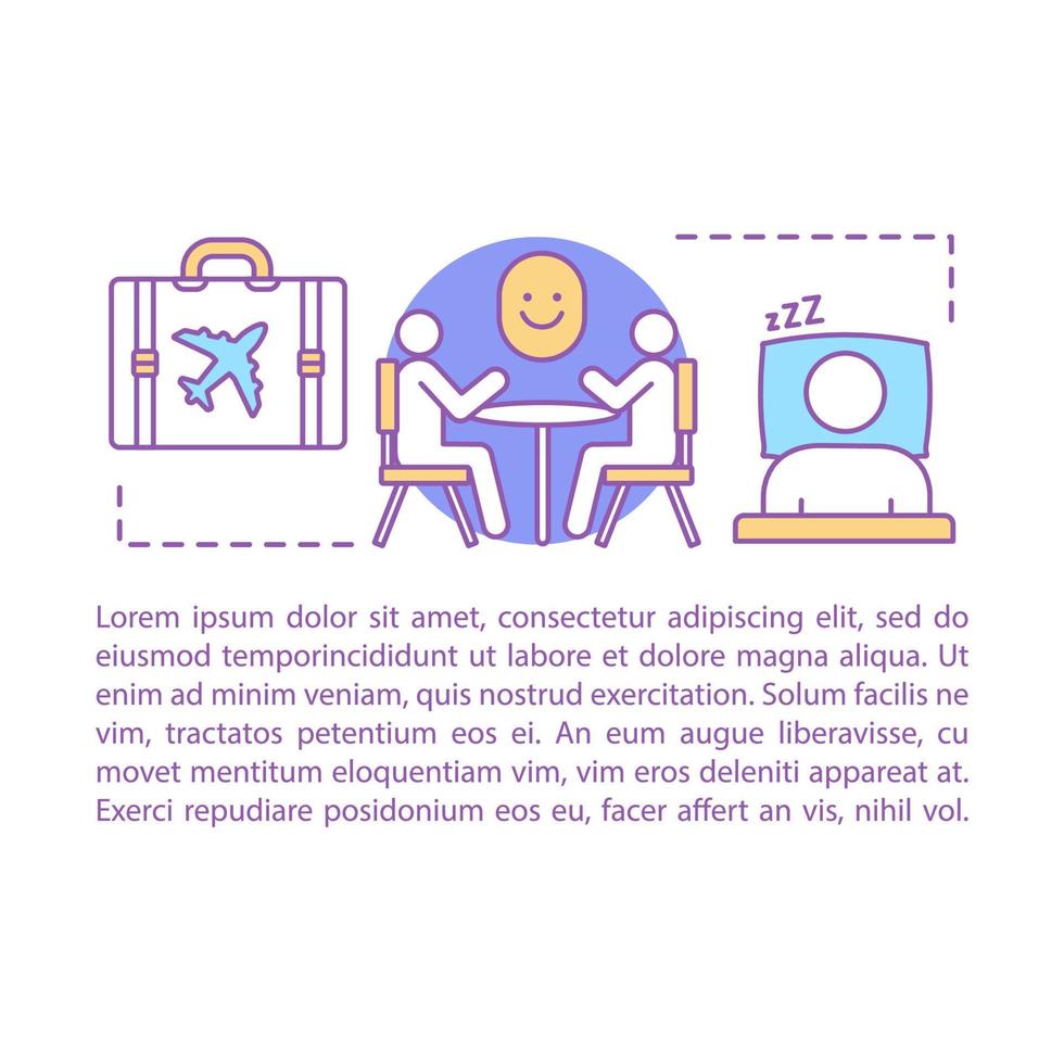 ilustración lineal del concepto de vacaciones. descanso, relajación. artículo, folleto, diseño de página de revista con cuadros de texto. actividades de fin de semana. ocio. diseño de impresión. dibujo de contorno aislado vectorial vector