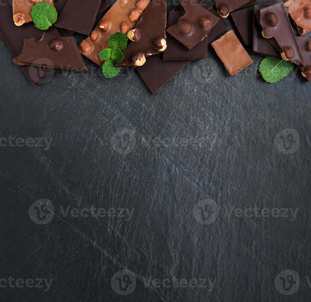 Chocolate with nuts photo