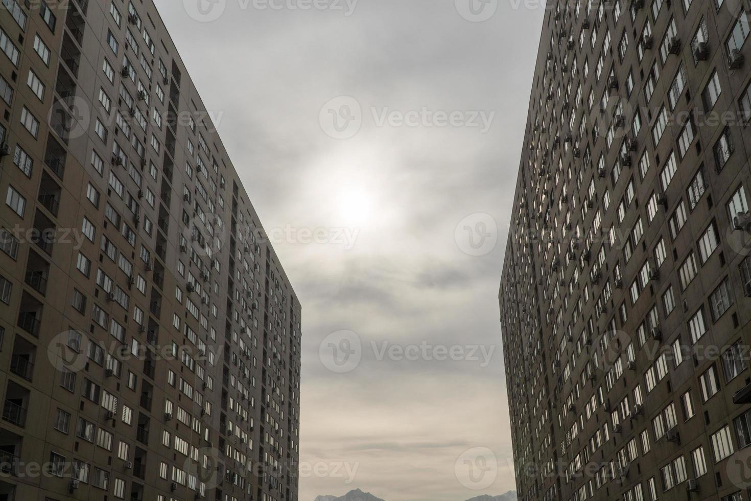 Multi storey residential complex against the sky. Urban architecture photo