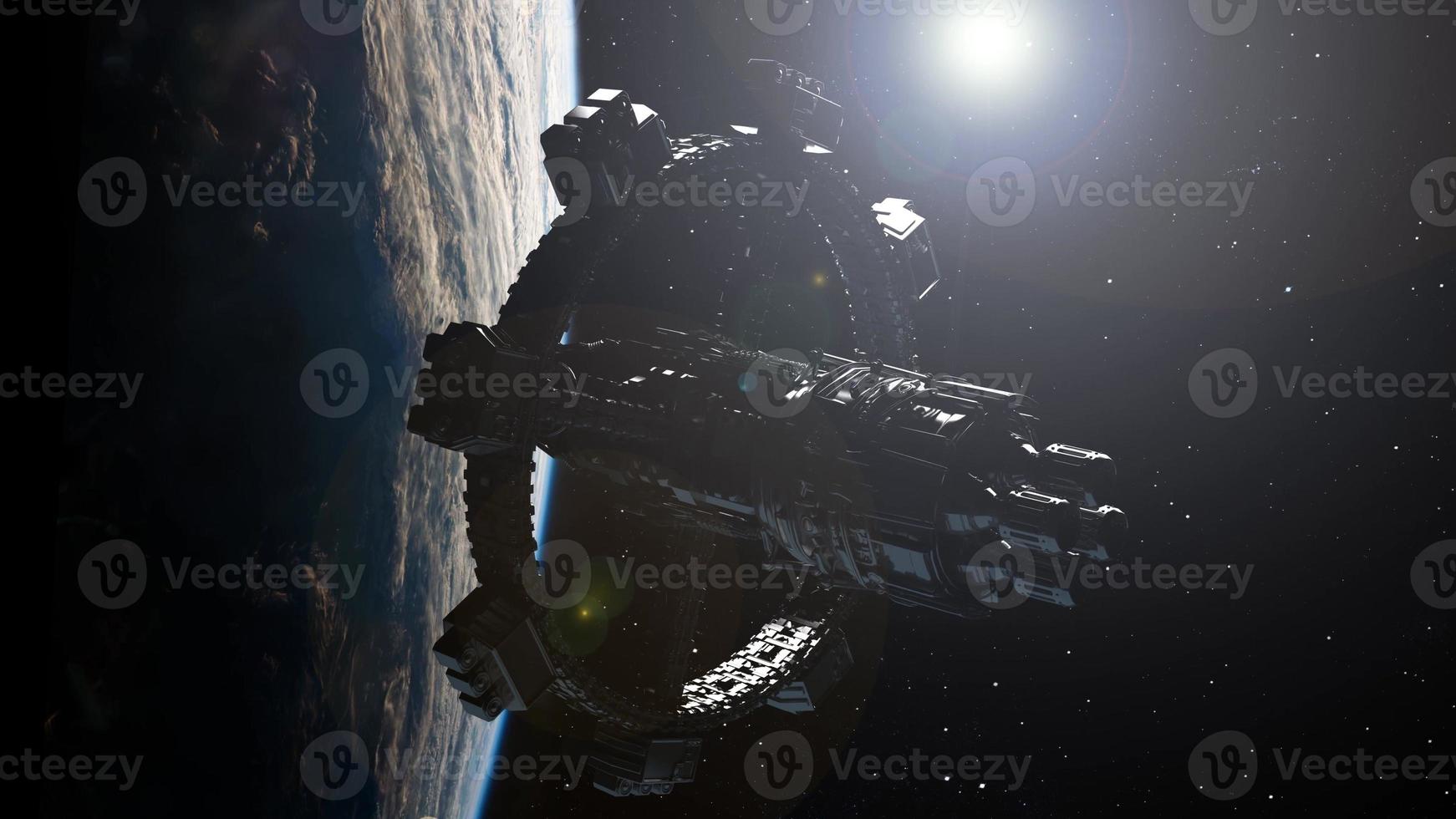 Space Station Orbiting Earth. Elements of this image furnished by NASA photo