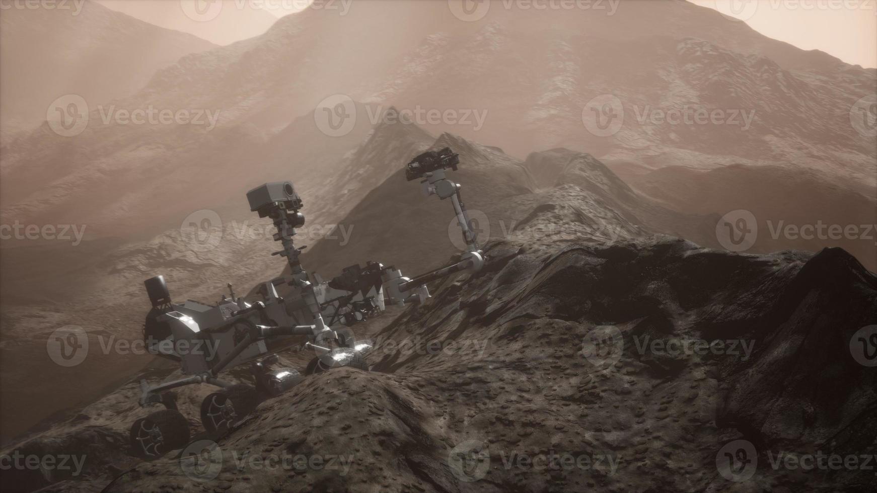 Curiosity Mars Rover exploring the surface of red planet photo