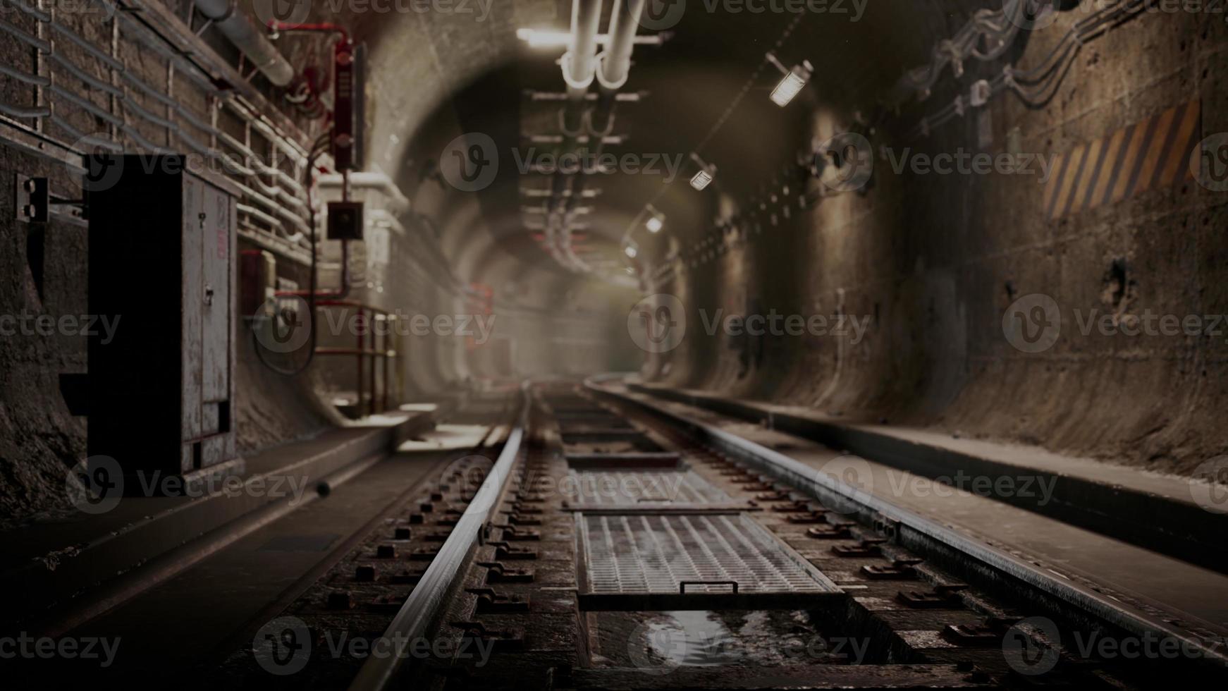 Deep metro tunnel under construction photo