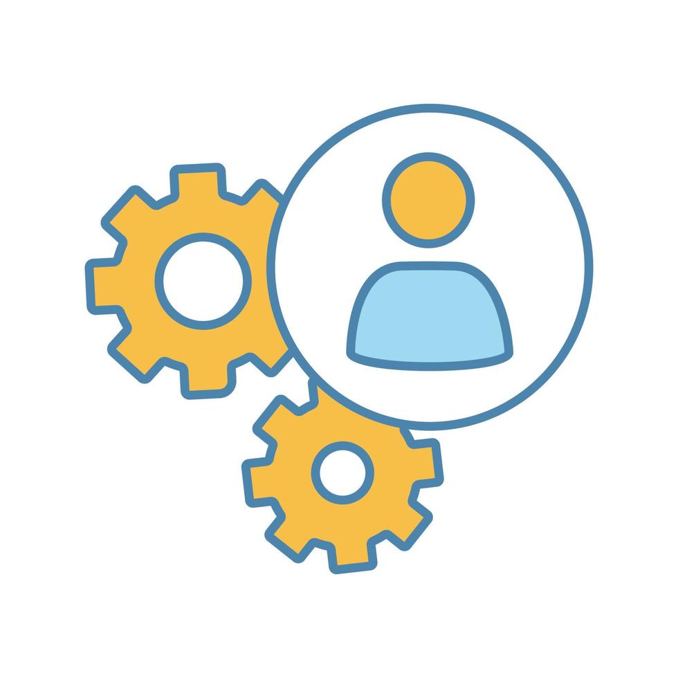 HR management color icon. Teamwork. Human resources. Business mechanism. Isolated vector illustration