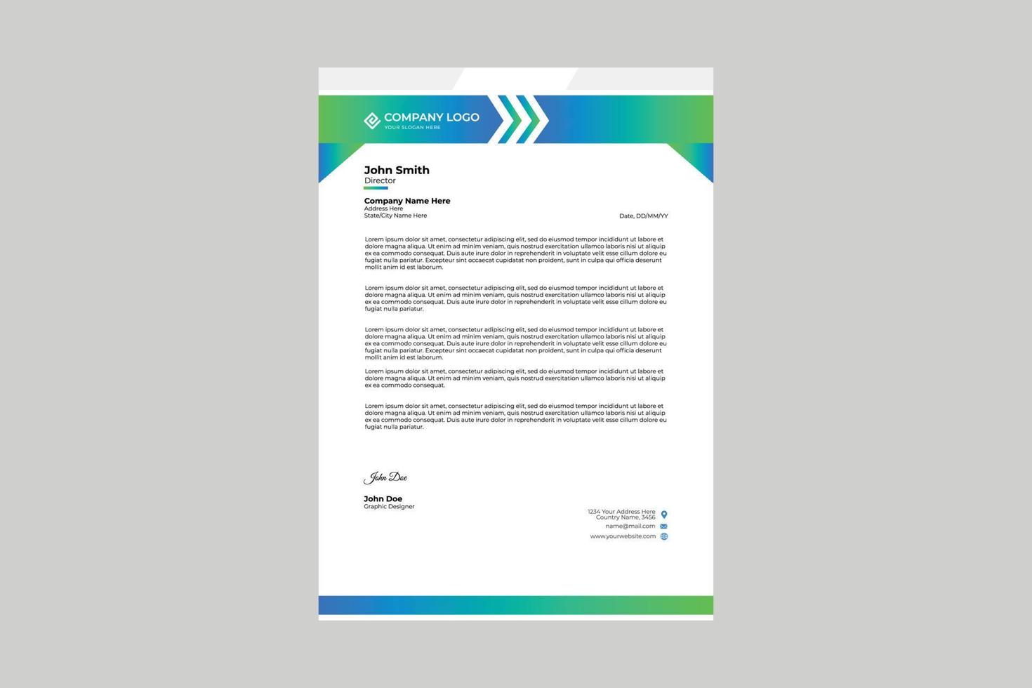 corporate letter head template design vector